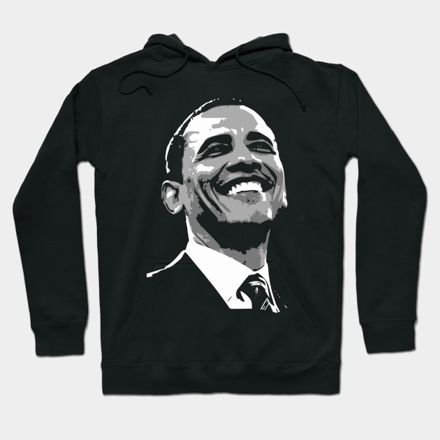 Barack Obama Black and White Hoodie by Nerd_art